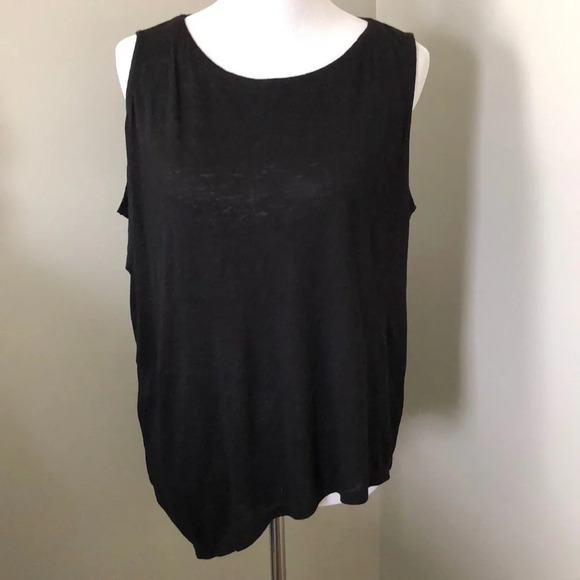 Eileen Fisher Organic Cotton Asymmetrical Tank Top - Picture 2 of 8